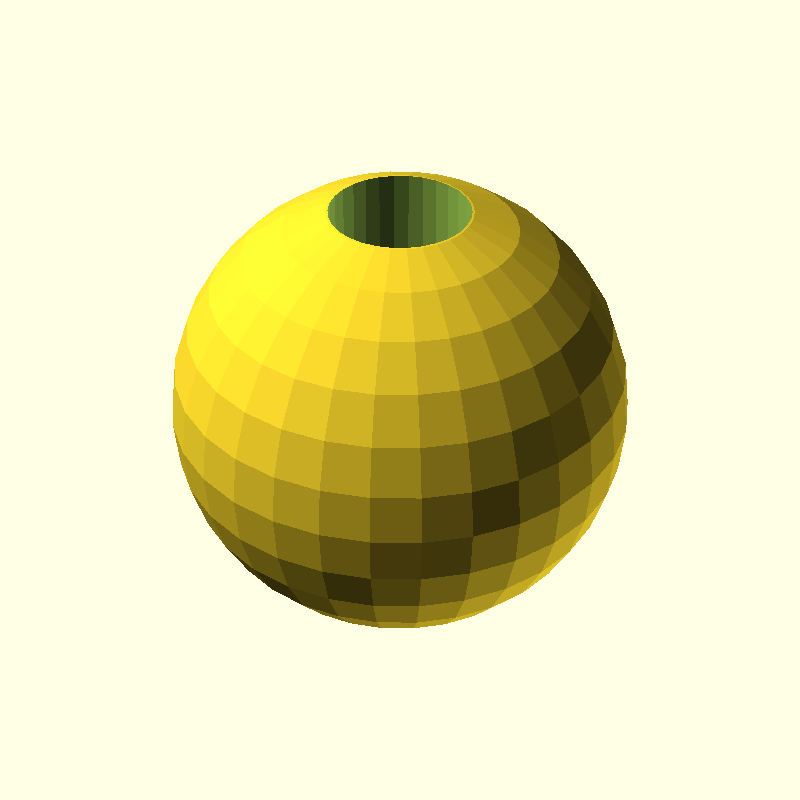 sphere with opening