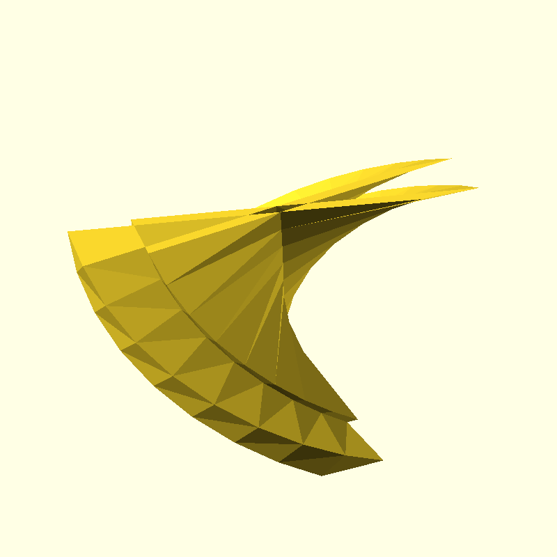 linear extrusion twisted 90