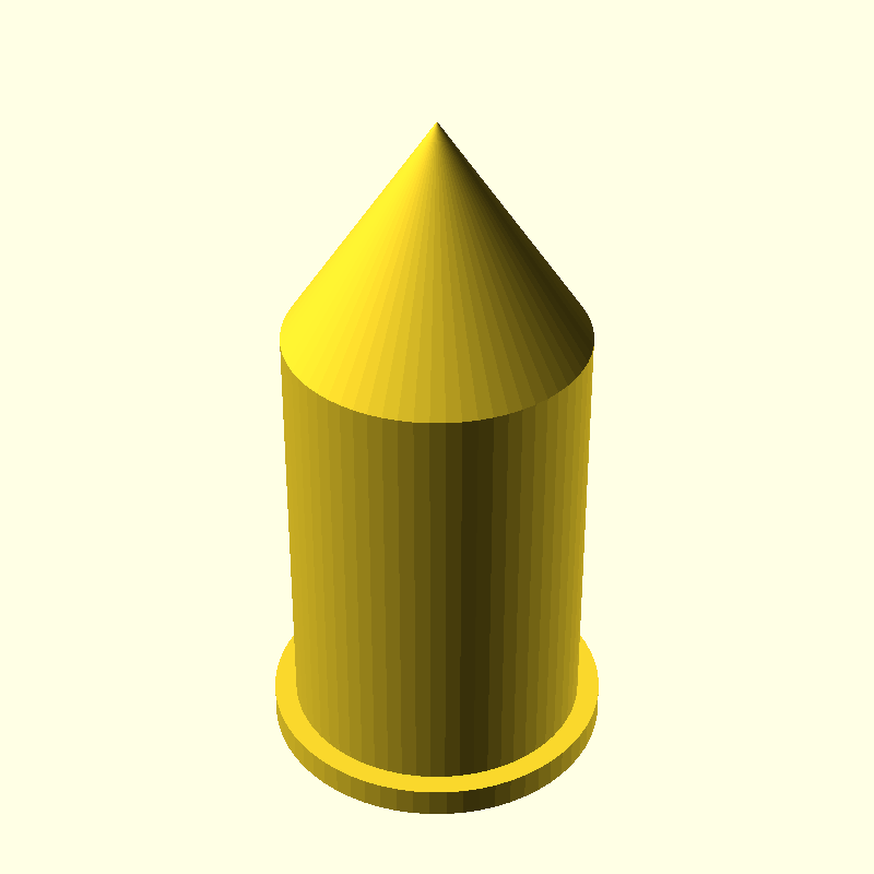 cylinder with cone top