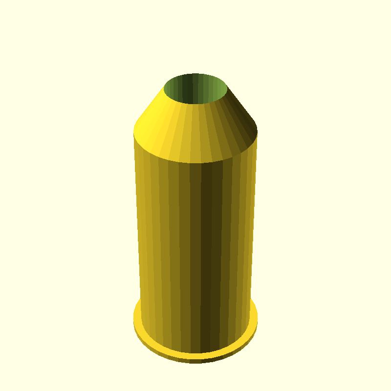 cylinder with cone top tall