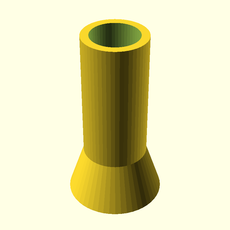 cylinder with conical base tall