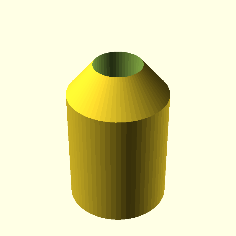 cylinder with top conical