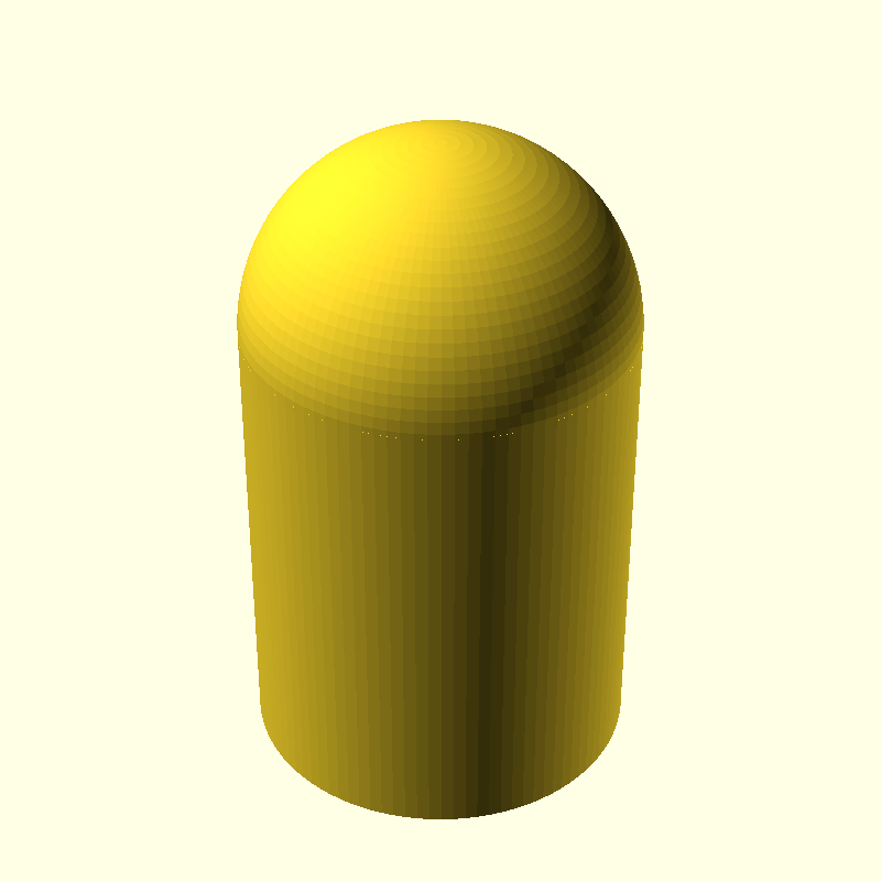 cylinder with top spherical