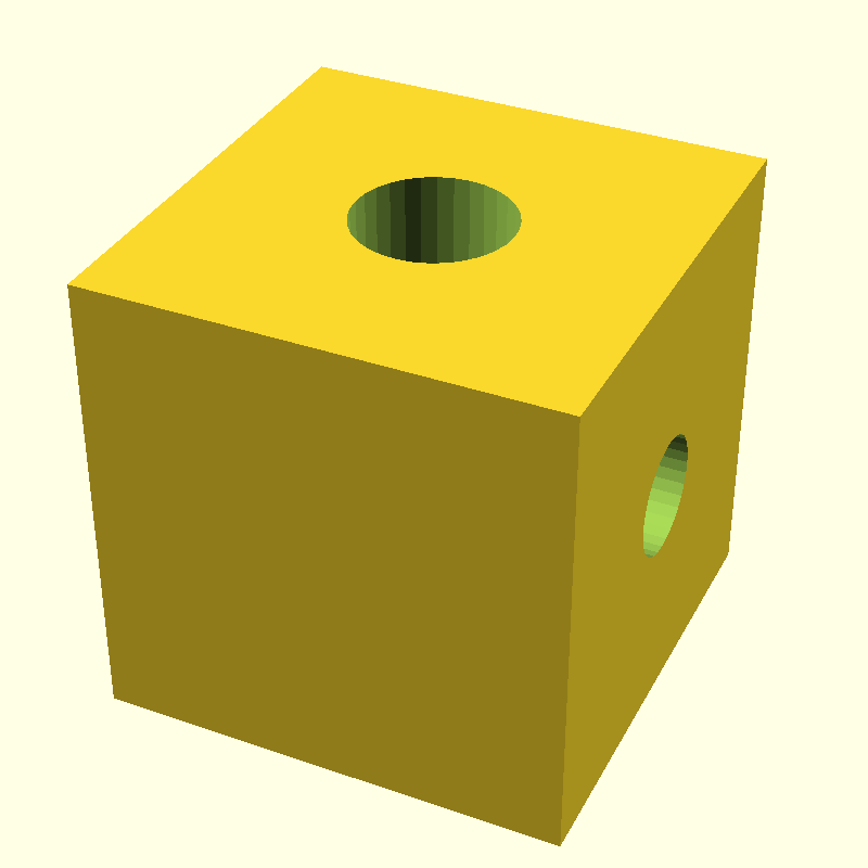 difference cube hole through