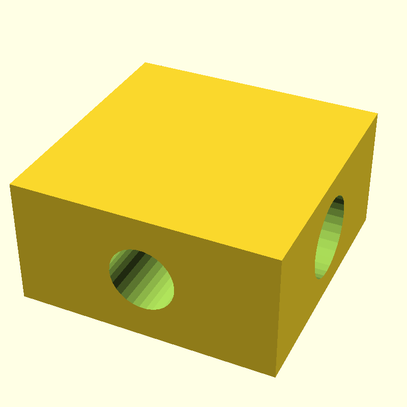 difference cube two holes