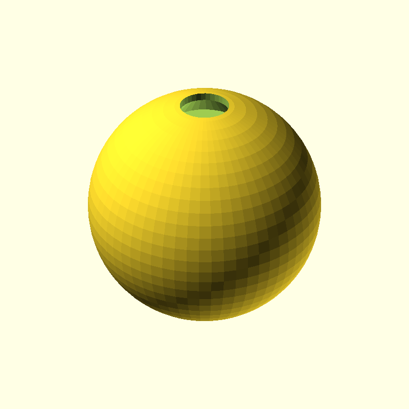 difference sphere hole small