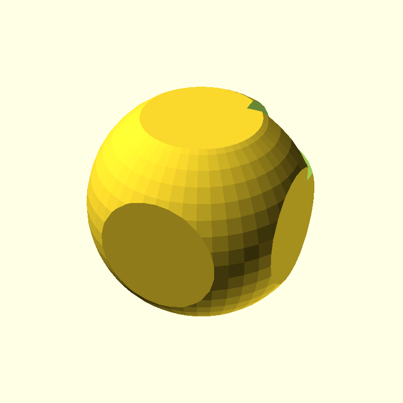 intersection cube sphere small