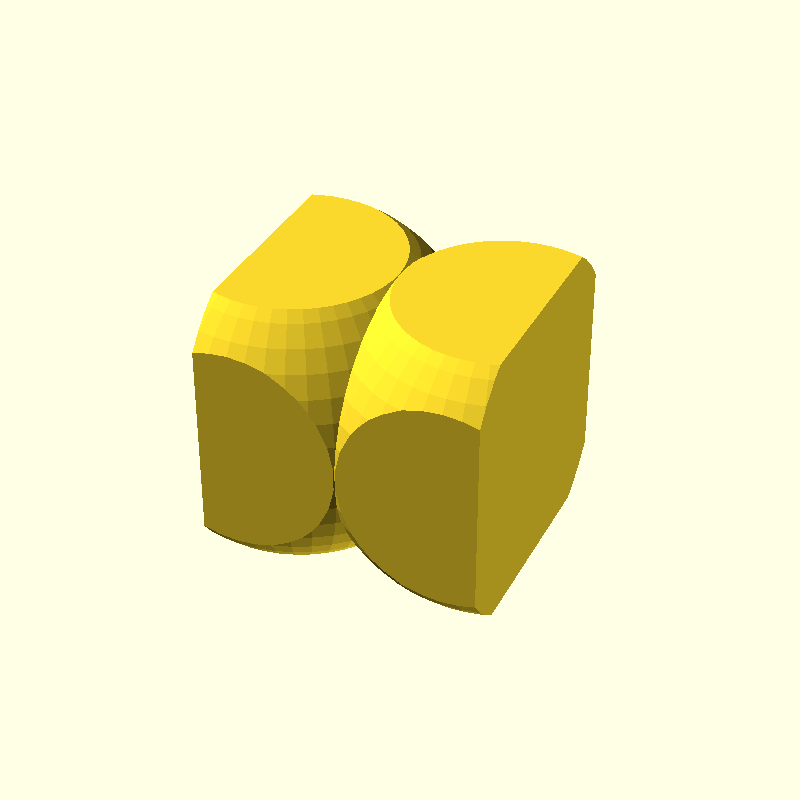 intersection cube two spheres
