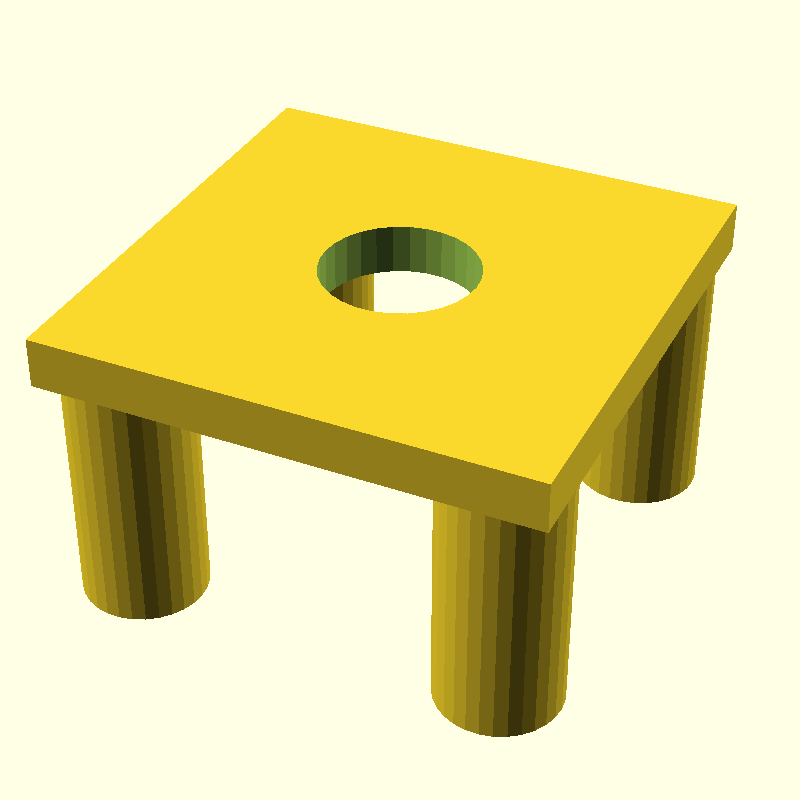 platform with rounded legs