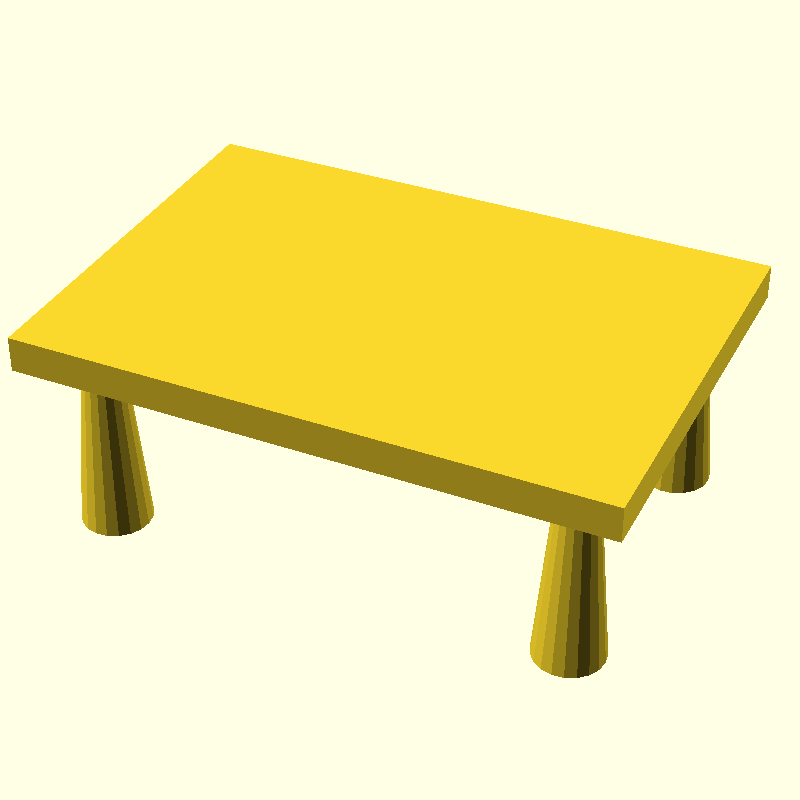 platform with tapered legs