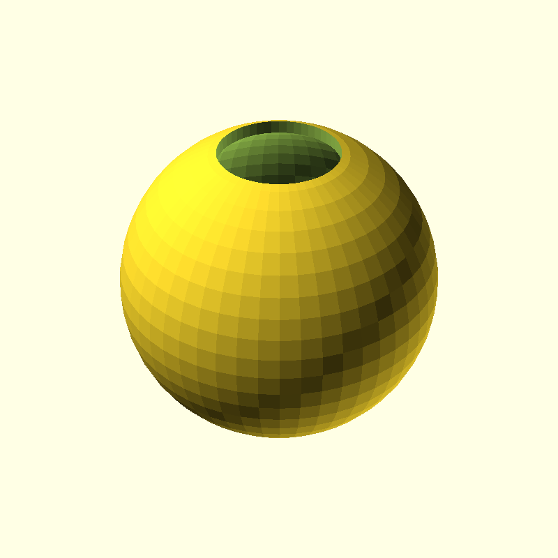 sphere with opening top