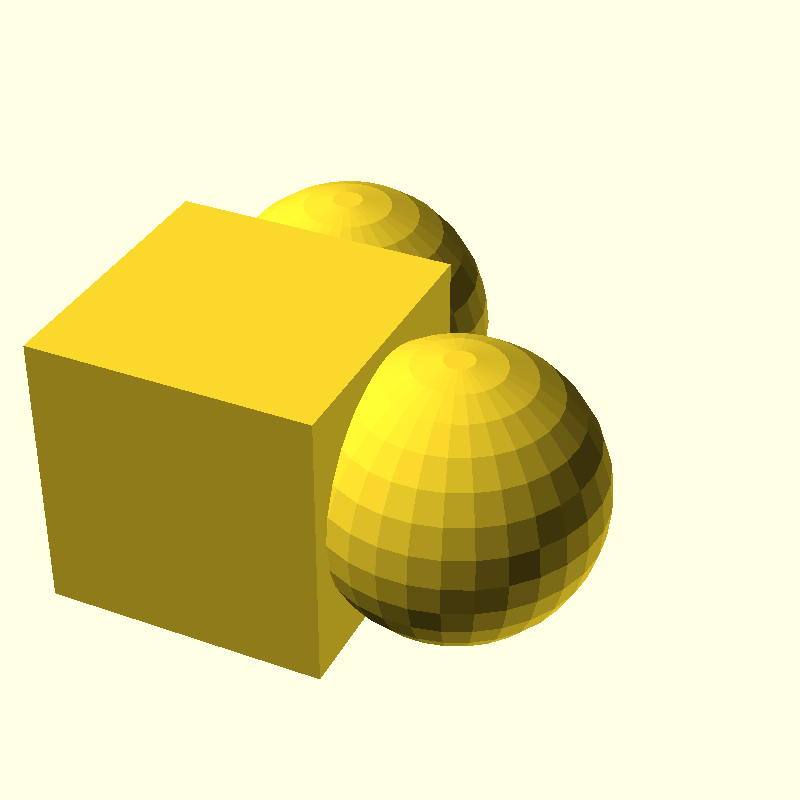 union cube two spheres